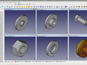 Realizamos el diseño con software CAD open source de los racores y acoplamientos que mecanizamos.